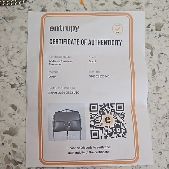 Gucci Taupe Pebbled Leather Shoulder Bag with COA - Picture 6 of 17